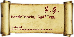 Horánszky György névjegykártya